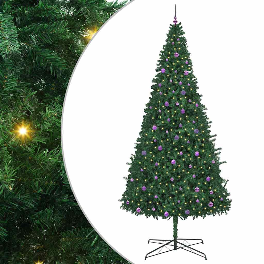 Christmas Tree with Decorative String Lights Green 400 cm PVC